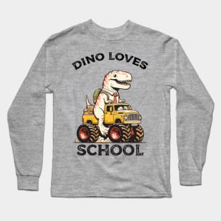 Dino ridding monster truck Long Sleeve T-Shirt